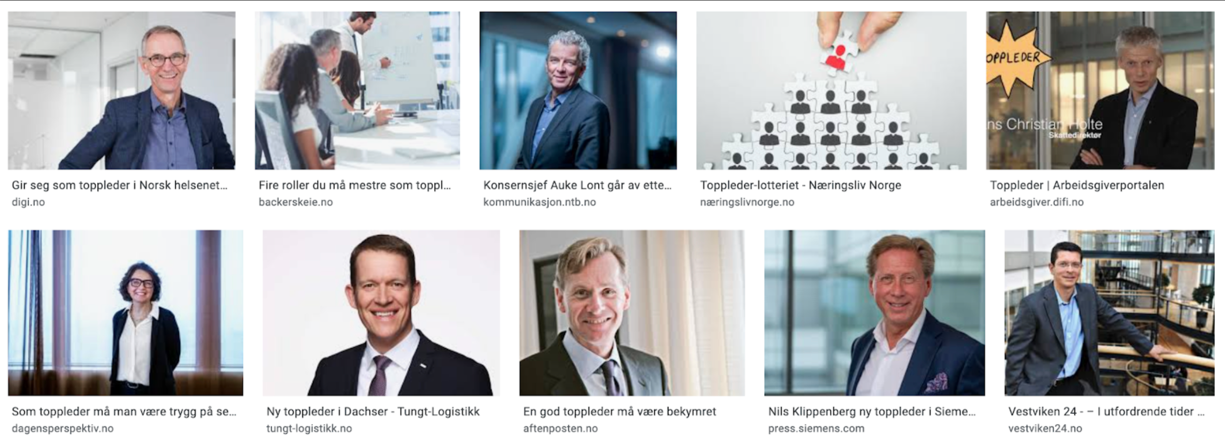A screen grab for an image search for CEO.